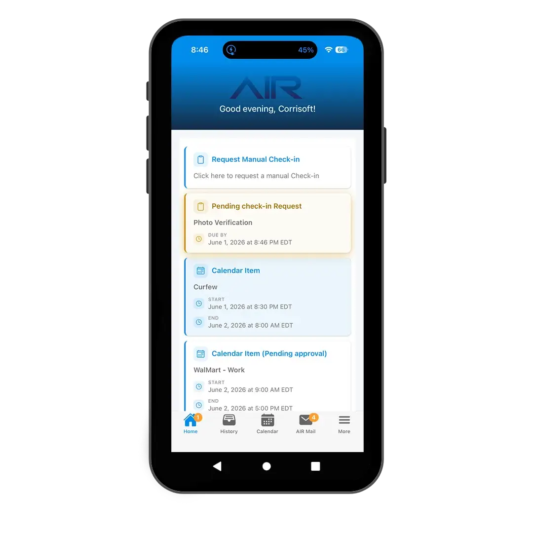 AIR App Home Screen