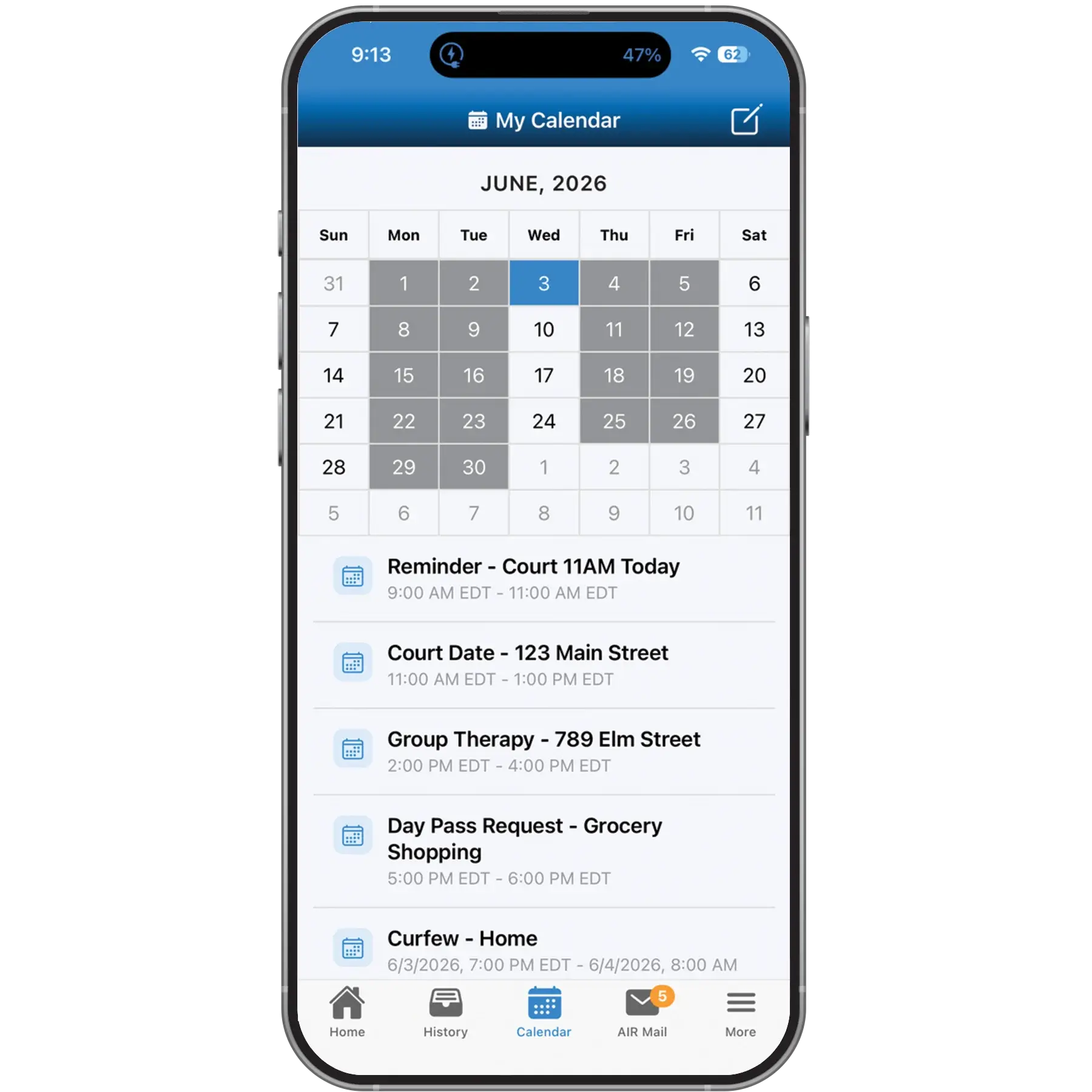 AIR Check in app